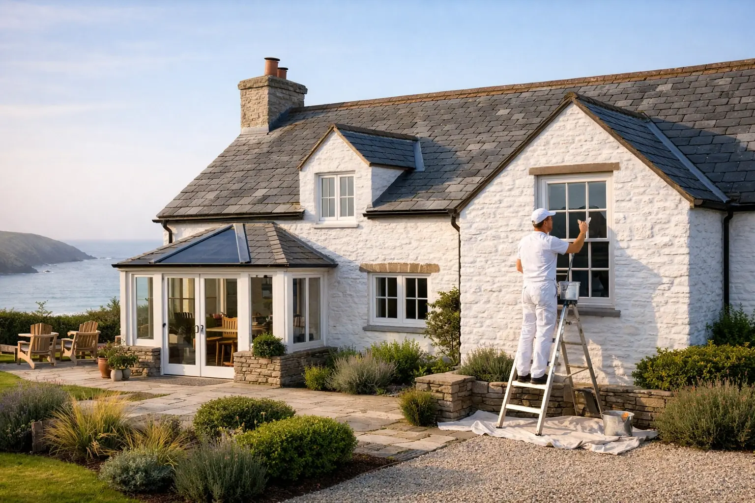 Specialist exterior house painting for luxury coastal properties in Polzeath, Rock and Padstow